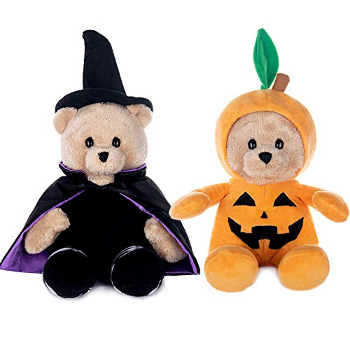 My OLi 22.9 cm Kuscheltier-Plüsch-Halloween-Spielzeug Teddybär-Plüsch-Kürbis-Zauberer-Spielzeug mit klappbaren Hüten, Halloween-Ornamente/Geschenke für Kinder, Babys und Kleinkinder von My OLi