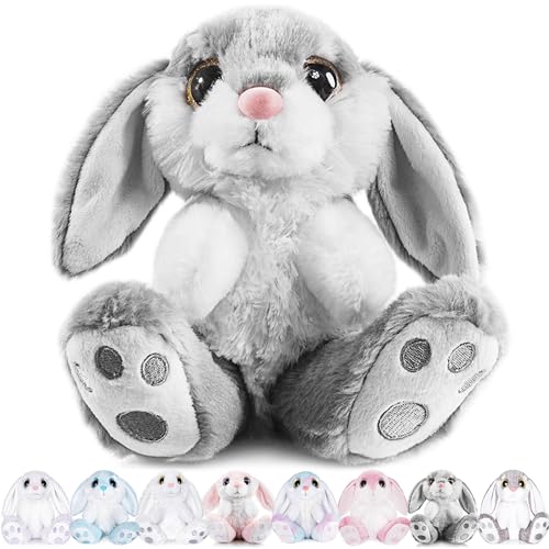 My OLi Kuscheltier Hase 20cm Plüsch Hase Stofftier Kuscheltiere Schlappohren Sitzend Kuschelhase Plüschtiere Für Mädchen Kinder Jungen-Graue Farbe von My OLi