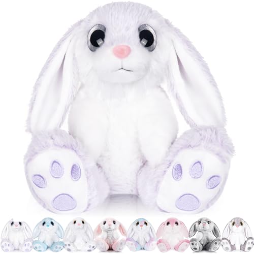 My OLi Kuscheltier Hase 20cm Plüsch Hase Stofftier Kuscheltiere Schlappohren Sitzend Kuschelhase Plüschtiere Für Mädchen Kinder Jungen-Hellviolette Farbe von My OLi