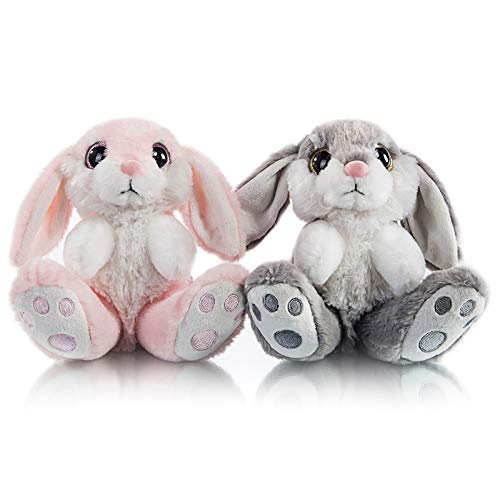 My OLi Kuscheltier Hase 20cm Plüschhase Schlappohren sitzend Stofftier Hase Weicher Plüschtier für Mädchen Kinder Jungen, 2 Stück von My OLi