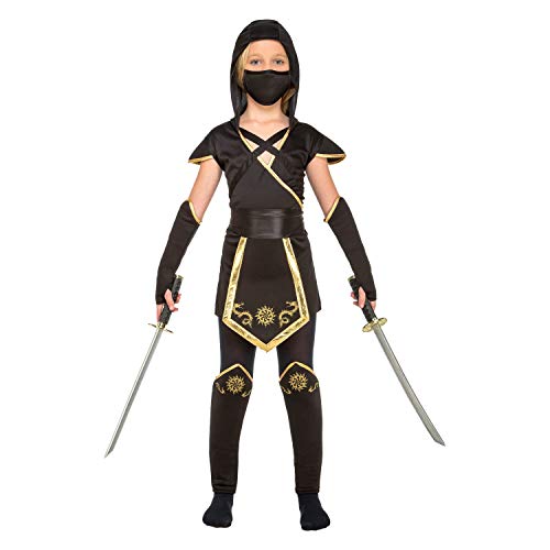 My Other Me, Living Costumes, Ninja-Kostüm für Mädchen, Farbe: schwarz 10-12 Jahre Schwarz von My Other Me