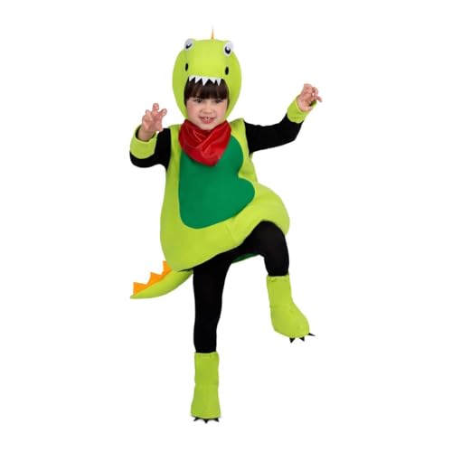 My Other Me Dinosaurier-Kostüm für Kinder, Unisex, rot und grün, mit Mütze, Handgelenken, Stiefelstulpen, Overall und Schwanz, Größe 3-4 Jahre, perfekt für kleine prähistorische Abenteuer My Other Me Dinosaurier-Kostüm für Kinder, Unisex, rot und grün, mit Mütze, Handgelenken, Stiefelstulpen, Overall und Schwanz, Größe 3-4 Jahre, perfekt für kleine prähistorische Abenteuer von My Other Me