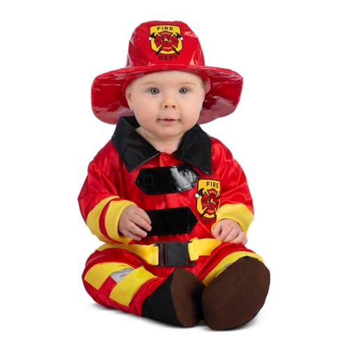 My Other Me Feuerwehrmann-Kostüm, Unisex, mit Overall, Hut und Söckchen, rot und gelb, für Babys, Größe 7-12 Monate, ideal für Ihre ersten heldenhaften Abenteuer My Other Me Feuerwehrmann-Kostüm, Unisex, mit Overall, Hut und Söckchen, rot und gelb, für Babys, Größe 7-12 Monate, ideal für Ihre ersten heldenhaften Abenteuer von My Other Me