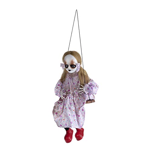 My Other Me Halloween Deko Psycho Girl mit Schaukel 85 cm x 33 cm x 20 cm von My Other Me