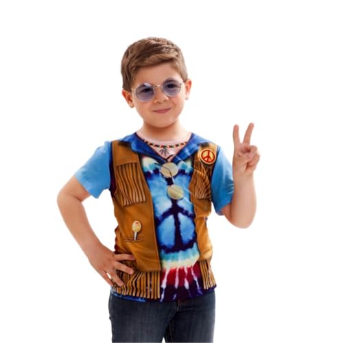 My Other Me Hippie-Kostüm für Kinder, Unisex, blau und braun, inklusive bedrucktem T-Shirt, Größe 6-8 Jahre, perfekt für Mottopartys der 60er und 70er Jahre My Other Me Hippie-Kostüm für Kinder, Unisex, blau und braun, inklusive bedrucktem T-Shirt, Größe 6-8 Jahre, perfekt für Mottopartys der 60er und 70er Jahre von My Other Me