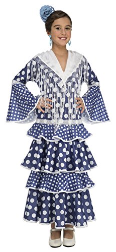 My Other Me – Kostüm Flamenco Alvero für Mädchen, Blau (viving Costumes) 7-9 years blau von My Other Me