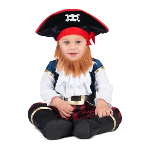 My Other Me Piratenkostüm für Babys, Unisex, mit Hut, Bart, Overall, Gürtel und Söckchen, rot und weiß, Größe 7-12 Monate. Begeben Sie sich auf ein Abenteuer voller Schätze. My Other Me Piratenkostüm für Babys, Unisex, mit Hut, Bart, Overall, Gürtel und Söckchen, rot und weiß, Größe 7-12 Monate. Begeben Sie sich auf ein Abenteuer voller Schätze. von My Other Me