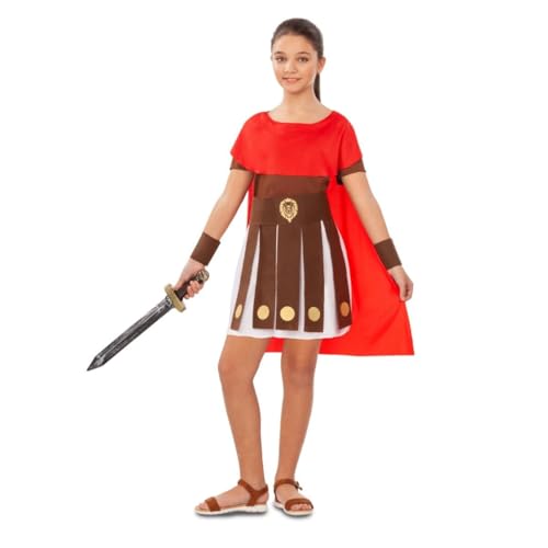My Other Me Römische Kriegerin Kostüm für Mädchen, mit Umhang, Kleid, Gürtel und Handgelenkbandagen in Braun und Rot, Größe 3–4 Jahre, ideal für epische Halloween-Schlachten My Other Me Römische Kriegerin Kostüm für Mädchen, mit Umhang, Kleid, Gürtel und Handgelenkbandagen in Braun und Rot, Größe 3–4 Jahre, ideal für epische Halloween-Schlachten von My Other Me