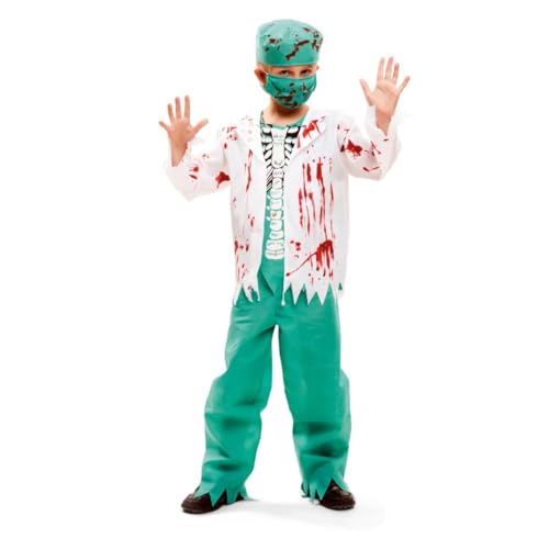 My Other Me Skelett-Chirurgenkostüm für Kinder, Unisex, mit Hemd, Hose, Mütze und Maske, in Weiß und Grün, Größe 5-6 Jahre, perfekt für eine gruselige Halloween-Nacht My Other Me Skelett-Chirurgenkostüm für Kinder, Unisex, mit Hemd, Hose, Mütze und Maske, in Weiß und Grün, Größe 5-6 Jahre, perfekt für eine gruselige Halloween-Nacht von My Other Me