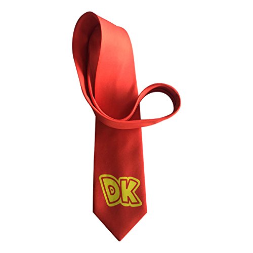 My Party Shirt DK Rote Krawatte Donkey Kong Adult Neck Tie Kostüm Cosplay Gamer Videospiel Geschenk von My Party Shirt