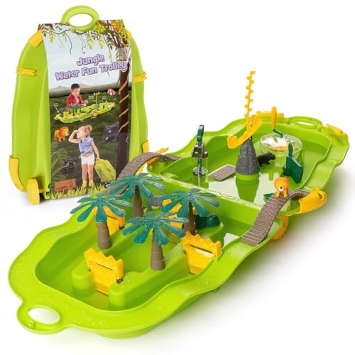 My Pet Elephant starplay1 Jungle Water Trolley, Faltbarer Wasserwagen mit Zubehör, für Kinder ab 2 Jahren, Indoor und Outdoor Wasserspiel, Sand und sensorisches Spielen, grün, Large von My Pet Elephant