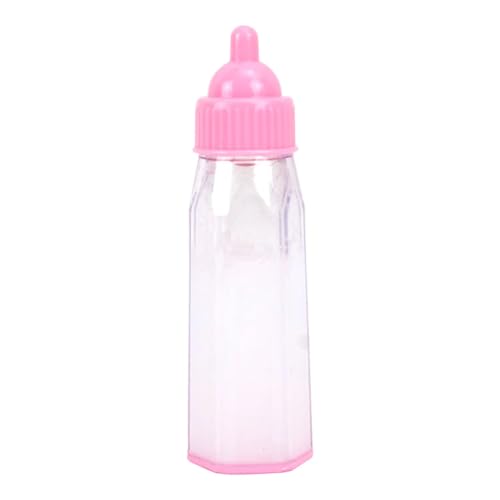 My beautiful dollsroom 555-0008 Puppen-Milchflasche, Flasche Sieht voll aus wenn sie aufrecht Steht und leer wenn sie verkehrt herum gehalten Wird, Fläschchen Pink, für Kinder ab 18 Monaten von My beautiful dollsroom