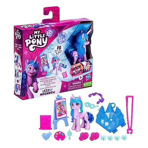 My Little Pony – Entdecke Dein Ponyfunkeln Schönheitsfleck-Magie Izzy Moonbow, 7,5 cm großes Hoof to Heart Pony, ab 5 von My Little Pony