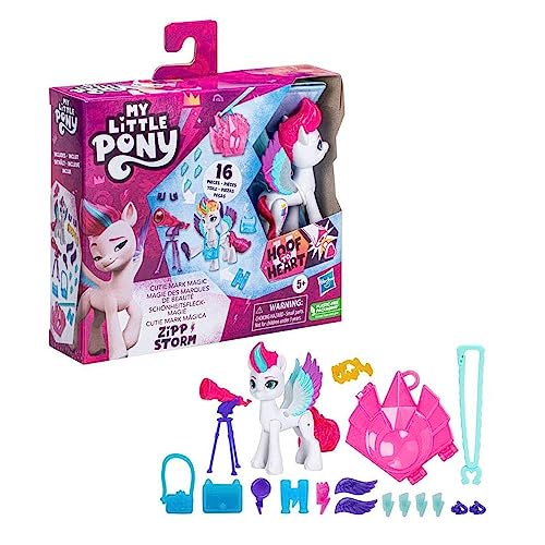 My Little Pony – Entdecke Dein Ponyfunkeln Schönheitsfleck-Magie Zipp Storm, 7,5 cm großes Hoof to Heart Pony, ab 5 von My Little Pony