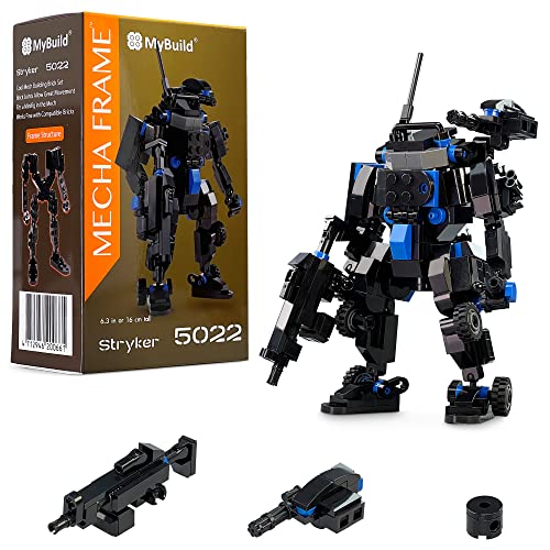 MyBuild 5022 Armed Force Stryker – Mech-Roboter aus Klemmbausteinen in schwarzer Rüstung; Idealer Spielzeug-Roboter mit Mecha Frame für Kinder ab 12 Jahren; Kompatibel mit Allen großen Marken von MyBuild