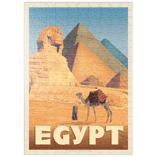 MyPuzzle Ägypten: Pyramiden und die Große Sphinx, Vintage Poster - Premium 200 Teile Puzzle - MyPuzzle Sonderkollektion von Anderson Design Group von MyPuzzle.com