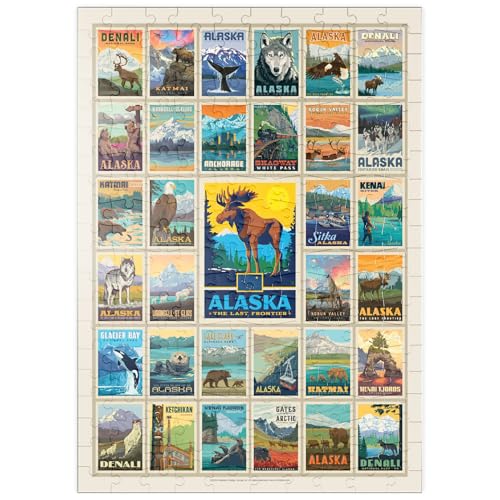 MyPuzzle Alaska: Multi-Image Print, Vintage Poster - Premium 200 Teile Puzzle - MyPuzzle Sonderkollektion von Anderson Design Group von MyPuzzle.com