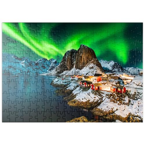 MyPuzzle Aurora Borealis über Hamnoy in Norwegen - Premium 200 Teile Puzzle - MyPuzzle Sonderkollektion von Puzzle Galaxy von MyPuzzle.com