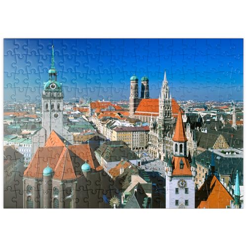 MyPuzzle Blick auf den Marienplatz mit Altem Peter, Frauenkirche und Rathaus, München - Premium 200 Teile Puzzle - MyPuzzle Sonderkollektion von Puzzle Galaxy von MyPuzzle.com