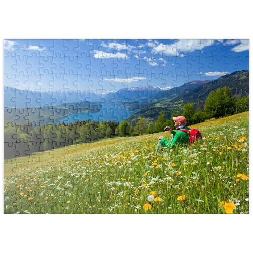 MyPuzzle Blick auf den Millstätter See und Hohe Tauern, Kärnten, Österreich - Premium 200 Teile Puzzle - MyPuzzle Sonderkollektion von Puzzle Galaxy von MyPuzzle.com