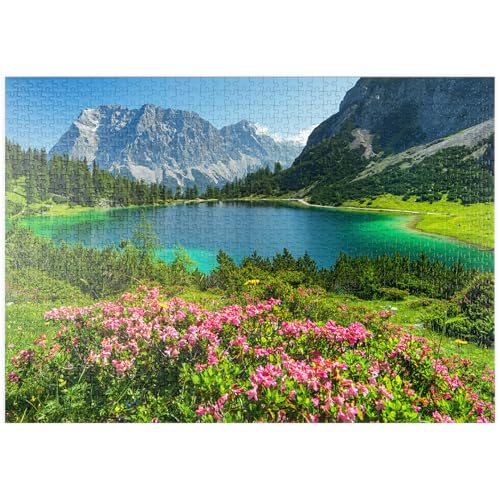 MyPuzzle Blühende Alpenrosen am Seebensee, Tiroler Zugspitz Arena - Premium 1000 Teile Puzzle - MyPuzzle Sonderkollektion von Puzzle Galaxy von MyPuzzle.com