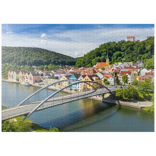 MyPuzzle Brücke über die Altmühl in Riedenburg mit dem Schloss Rosenstein - Premium 1000 Teile Puzzle - MyPuzzle Sonderkollektion von Puzzle Galaxy von MyPuzzle.com