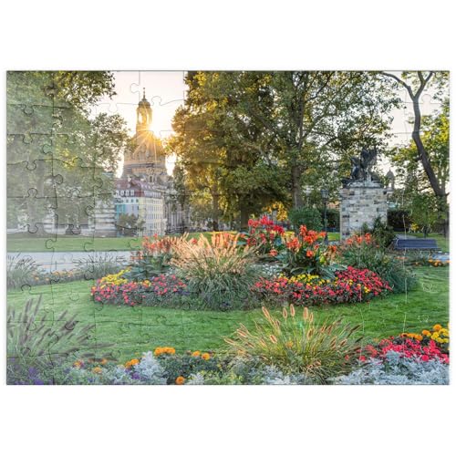 MyPuzzle Brühlscher Garten an der Brühlschen Terrasse mit Blick zur Frauenkirche - Premium 100 Teile Puzzle - MyPuzzle Sonderkollektion von Puzzle Galaxy von MyPuzzle.com