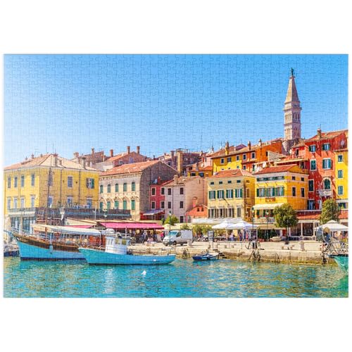 MyPuzzle Buntes Rovinj in Istrien mit Booten im Hafen, Kroatien - Premium 1000 Teile Puzzle - MyPuzzle Sonderkollektion von Puzzle Galaxy von MyPuzzle.com