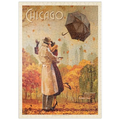 MyPuzzle Chicago: Windy City Kiss, Vintage Poster - Premium 500 Teile Puzzle - MyPuzzle Sonderkollektion von Anderson Design Group von MyPuzzle.com