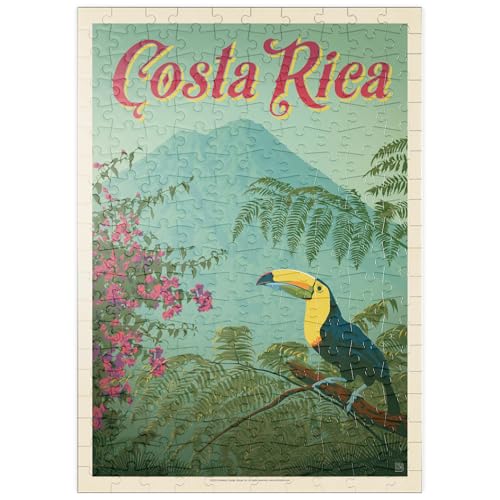 MyPuzzle Costa Rica: Toucan in The Jungle, Vintage Poster - Premium 200 Teile Puzzle - MyPuzzle Sonderkollektion von Anderson Design Group von MyPuzzle.com