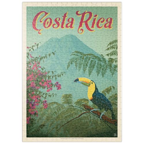 MyPuzzle Costa Rica: Toucan in The Jungle, Vintage Poster - Premium 500 Teile Puzzle - MyPuzzle Sonderkollektion von Anderson Design Group von MyPuzzle.com