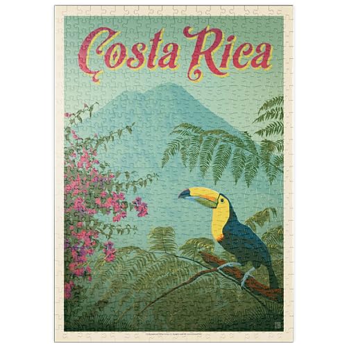 MyPuzzle Costa Rica: Toucan in The Jungle, Vintage Poster - Premium 500 Teile Puzzle - MyPuzzle Sonderkollektion von Anderson Design Group von MyPuzzle.com