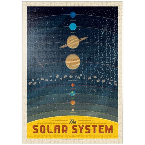 MyPuzzle Das Sonnensystem, Vintage Poster - Premium 1000 Teile Puzzle - MyPuzzle Sonderkollektion von Anderson Design Group von MyPuzzle.com