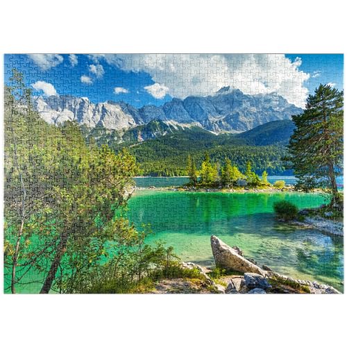 MyPuzzle Eibsee mit Wettersteingebirge und Zugspitze (2962m) bei Grainau, Oberbayern - Premium 1000 Teile Puzzle - MyPuzzle Sonderkollektion von Puzzle Galaxy von MyPuzzle.com