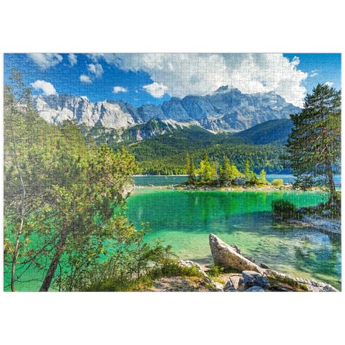 MyPuzzle Eibsee mit Wettersteingebirge und Zugspitze (2962m) bei Grainau, Oberbayern - Premium 1000 Teile Puzzle - MyPuzzle Sonderkollektion von Puzzle Galaxy von MyPuzzle.com