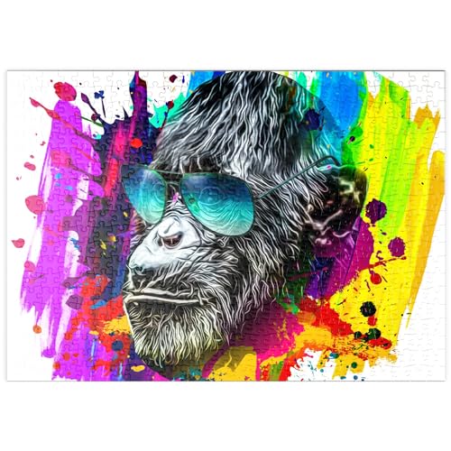 MyPuzzle Farbiger künstlerischer AFFE mit Sonnenbrille - Premium 500 Teile Puzzle - MyPuzzle Sonderkollektion von Puzzle Galaxy von MyPuzzle.com