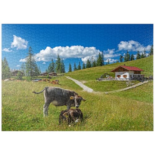 MyPuzzle Fischbachalm (1402m), Krün, Oberbayern - Premium 1000 Teile Puzzle - MyPuzzle Sonderkollektion von Puzzle Galaxy von MyPuzzle.com