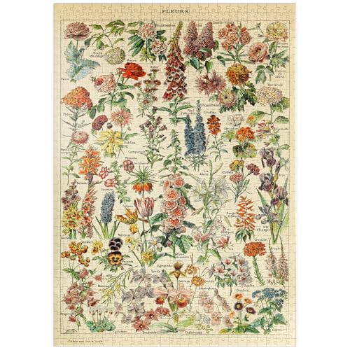 MyPuzzle Fleurs - Blumen für Alle, Vintage Art Poster, Adolphe Millot - Premium 1000 Teile Puzzle - MyPuzzle Sonderkollektion von Havana Puzzle Company von MyPuzzle.com