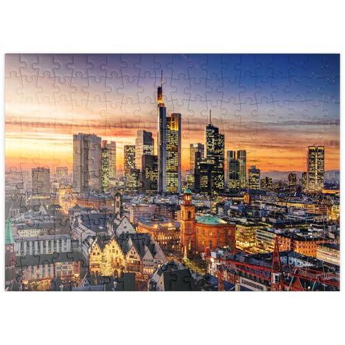 MyPuzzle Frankfurt am Main bei Nacht, Deutschland - Premium 200 Teile Puzzle - MyPuzzle Sonderkollektion von Puzzle Galaxy von MyPuzzle.com