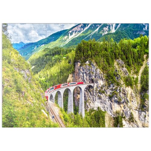 MyPuzzle Glacier Express auf dem Landwasserviadukt, Schweiz - Premium 100 Teile Puzzle - MyPuzzle Sonderkollektion von Puzzle Galaxy von MyPuzzle.com