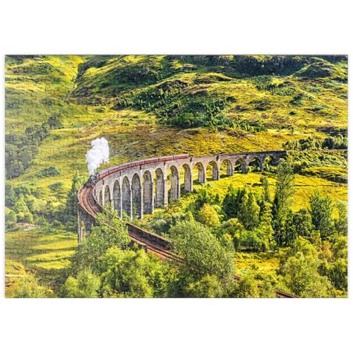 MyPuzzle Glenfinnan Railway Viaduct mit Jacobite-Dampfzug, Schottland - Premium 500 Teile Puzzle - MyPuzzle Sonderkollektion von Puzzle Galaxy von MyPuzzle.com