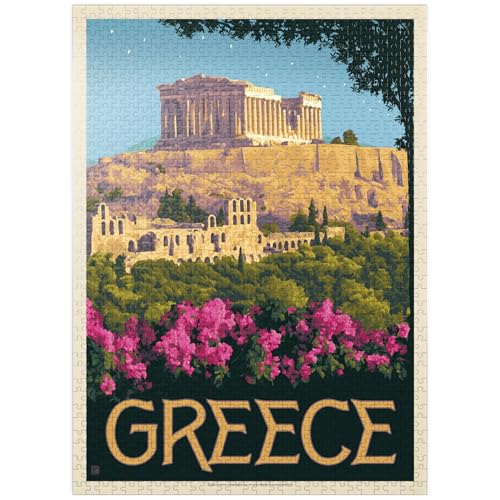 Griechenland: Der Parthenon, Vintage-Poster – Premium 1000 Teile Puzzle für Erwachsene von MyPuzzle.com