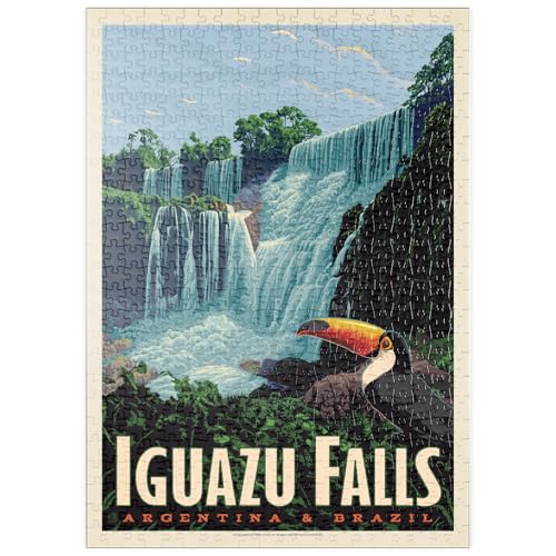 MyPuzzle Iguazú Falls: Argentina & Brazil, Vintage Poster - Premium 500 Teile Puzzle - MyPuzzle Sonderkollektion von Anderson Design Group von MyPuzzle.com