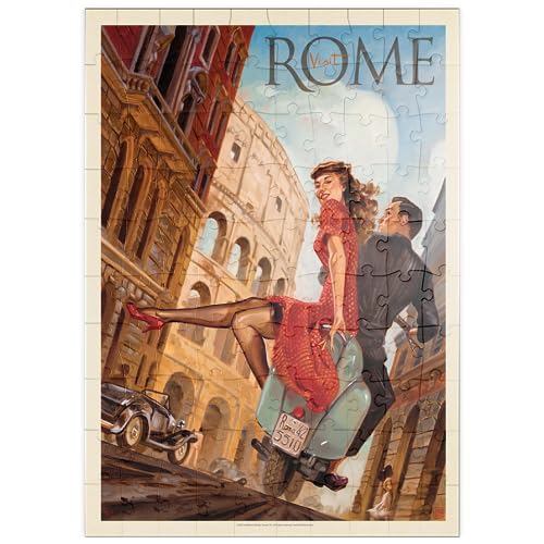 MyPuzzle Italien: Rom mit der Vespa, Vintage Poster - Premium 100 Teile Puzzle - MyPuzzle Sonderkollektion von Anderson Design Group von MyPuzzle.com