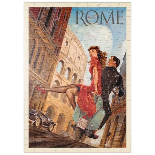 MyPuzzle Italien: Rom mit der Vespa, Vintage Poster - Premium 200 Teile Puzzle - MyPuzzle Sonderkollektion von Anderson Design Group von MyPuzzle.com