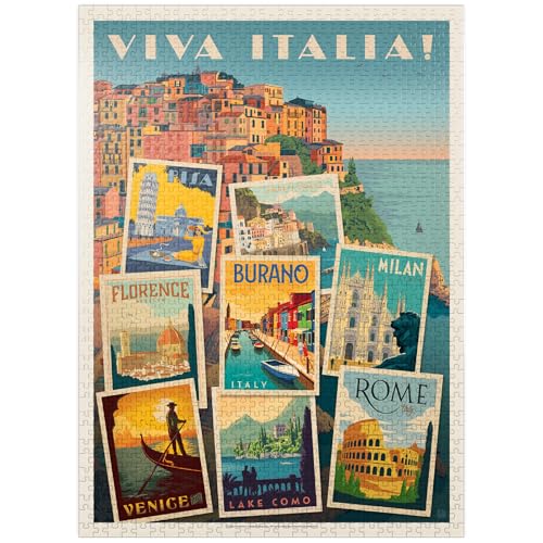 Italien: Viva Italia! Collage, Vintage-Poster, 1000 Teile, Puzzle für Erwachsene von MyPuzzle.com