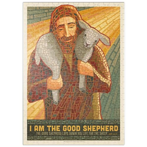 MyPuzzle Jesus: The Good Shepherd, Vintage Poster - Premium 500 Teile Puzzle - MyPuzzle Sonderkollektion von Anderson Design Group von MyPuzzle.com