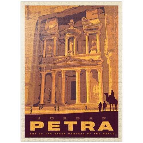 Jordan: Petra, Vintage-Poster - Premium 1000 Teile Puzzle für Erwachsene von MyPuzzle.com