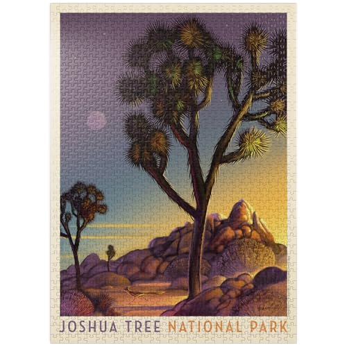 Joshua Tree National Park: In den Abend, Vintage Poster - Premium 1000 Teile Puzzle für Erwachsene von MyPuzzle.com