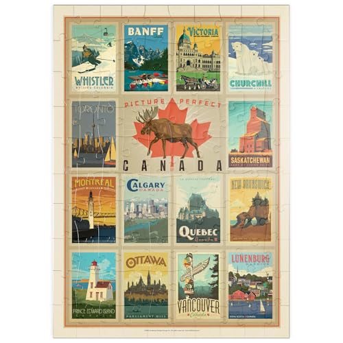 MyPuzzle Kanada Reisen, Collage, Vintage Poster - Premium 100 Teile Puzzle - MyPuzzle Sonderkollektion von Anderson Design Group von MyPuzzle.com